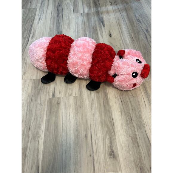 Dan Dee Caterpillar Plush Red Pink Valentines Day Love Bug Stuffed Animal ~30” - Picture 3 of 5